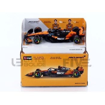 bburago 43 mclaren mcl39 season car 2025 racing cars formula 1