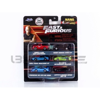jada toys 87 porsche 6 cars set fast and furious nano hollywood rides movie and music