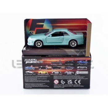 jada toys 32 nissan skyline gtr (r34) fast and furious  2002 movie and music