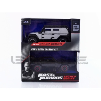 jada toys 32 jeep twin pack wrangler +  dodge charge offroad  road cars 4x4 and suv