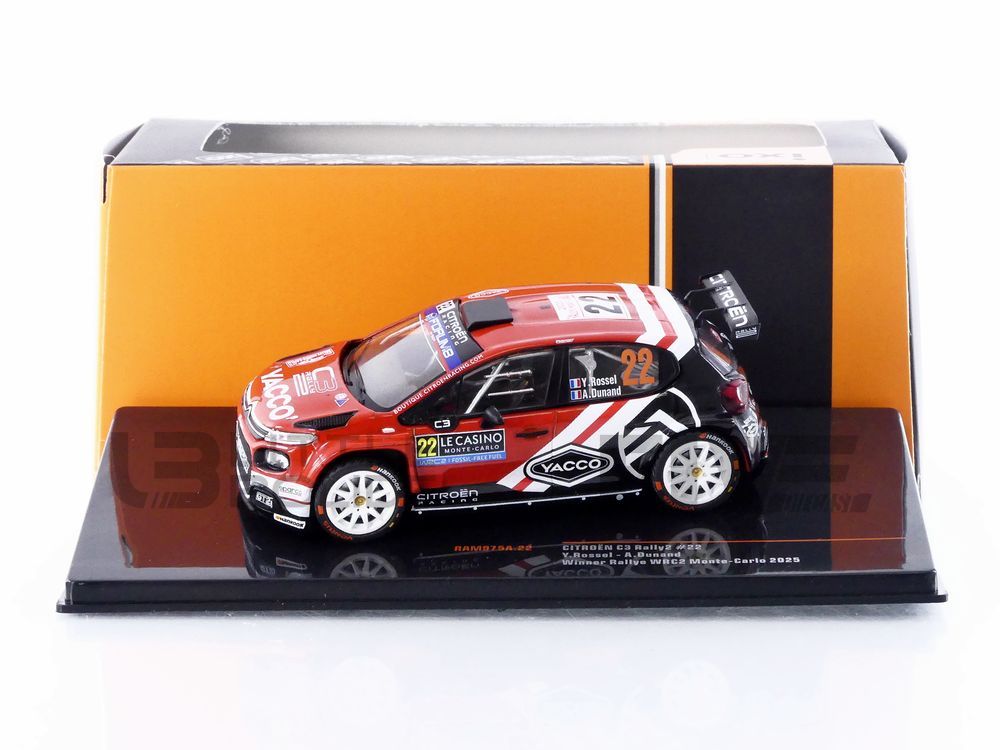 ixo 43 citroen c3 rally2 rallye montecarlo 2025 racing cars rallye