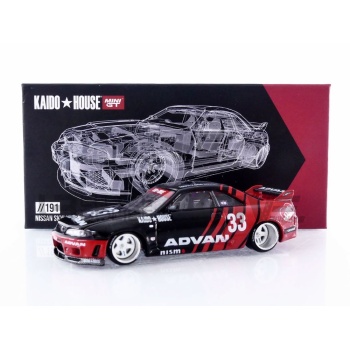 mini gt 64 nissan skyline gtr (r33) kaido works advan racing cars racing gt