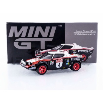 mini gt 64 lancia stratos hf  winner rallye san remo 1978 racing cars rallye