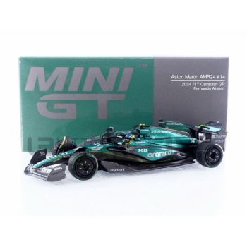 mini gt 64 aston martin amr24  canadian gp 2024 racing cars formula 1